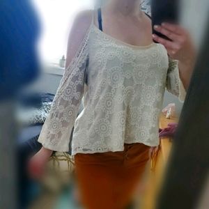 Cream crochet top